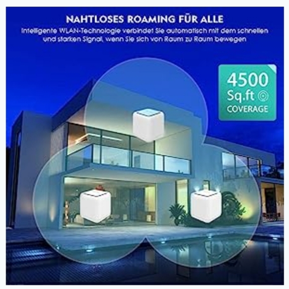 Mesh WiFi Router,Dual Band AC1200 Whole Home Mesh WiFi System with Touchlink Fun - Picture 9 of 10